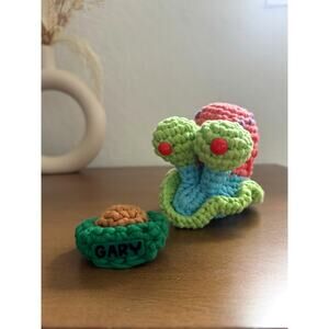 *Pre-made Plushie* Woobles Nickelodeon Spongebob Gary the Snail & Food Bowl- mod